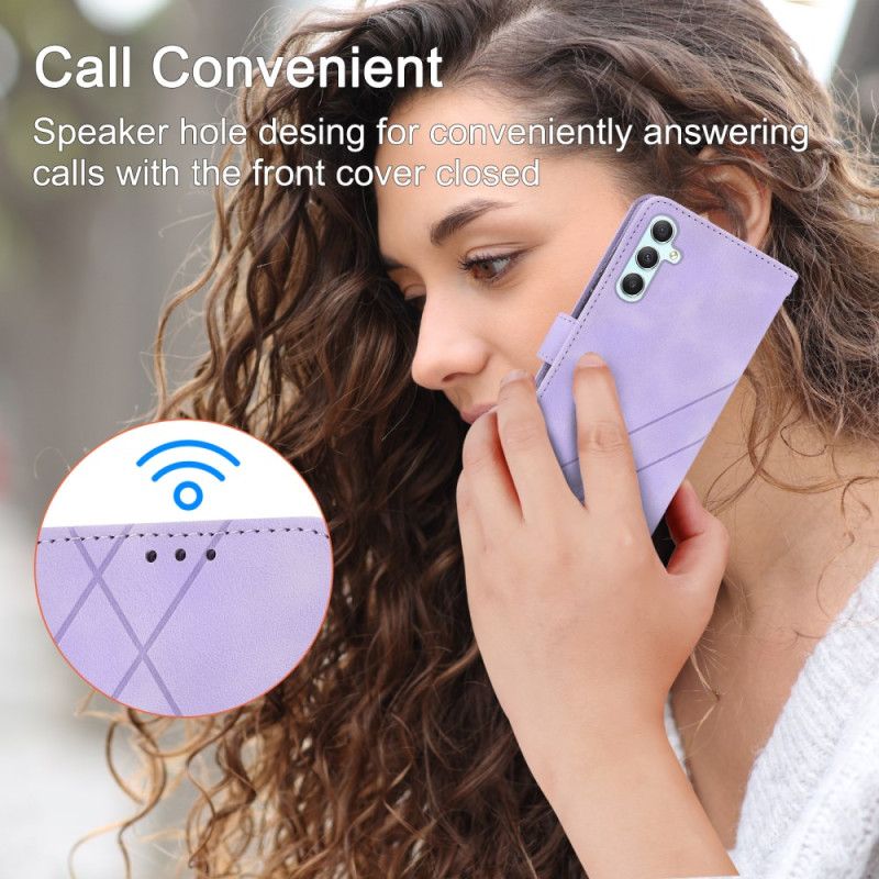 Lærdeksel Folio Deksel Samsung Galaxy S25 5g Mobildeksel Stripete Snor