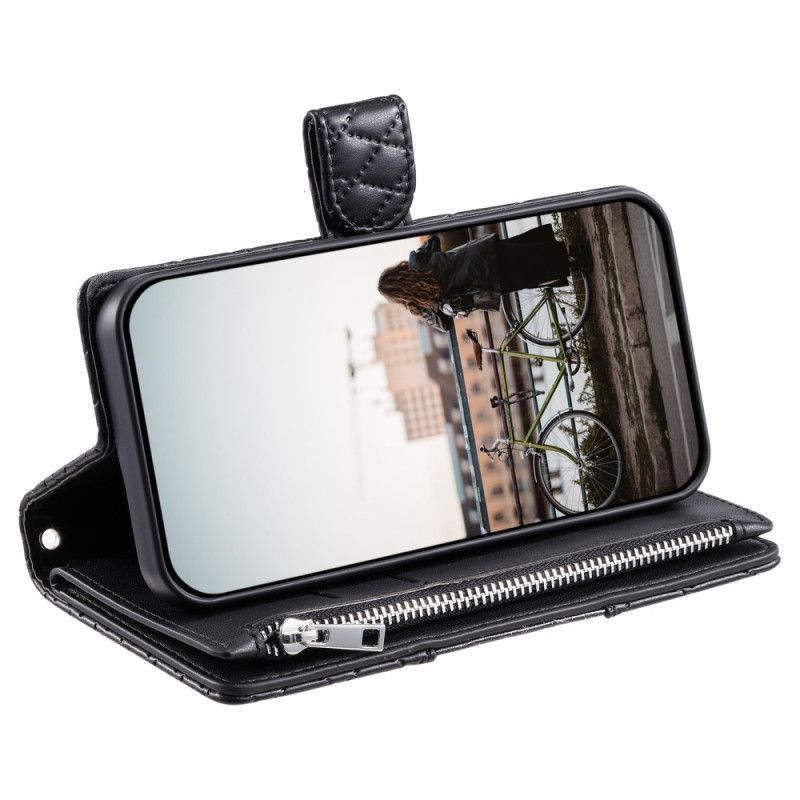 Lærdeksel Folio Deksel Samsung Galaxy S25 5g Mobildeksel Vattert Glidelåslommebok