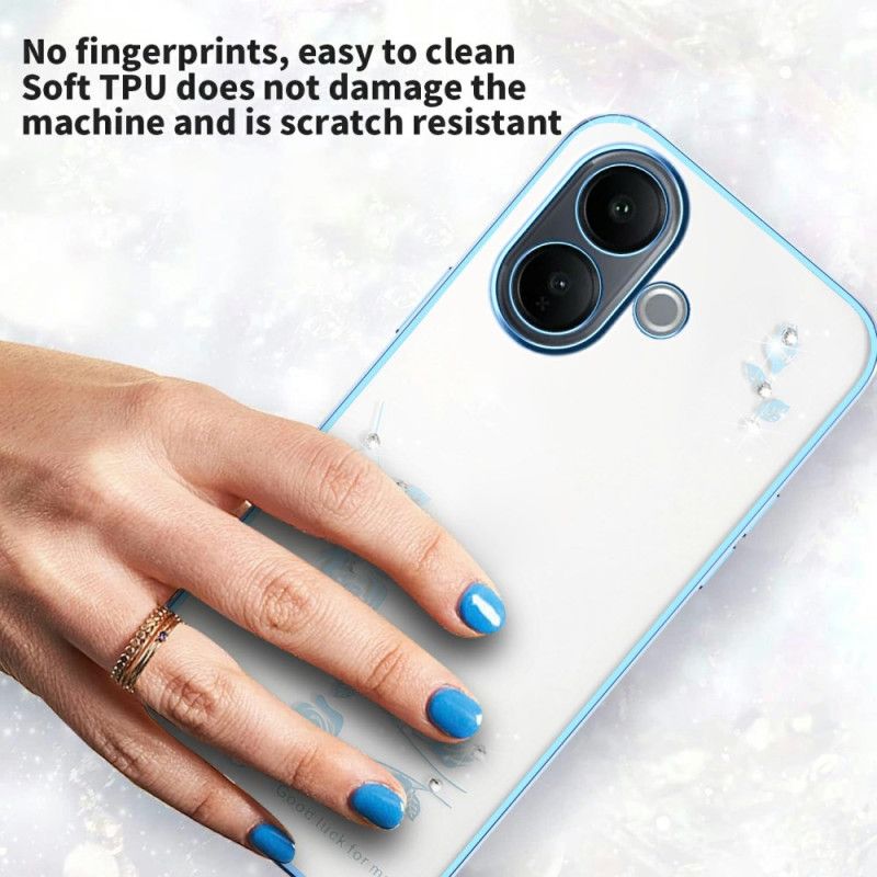 Deksel Vivo V60 Lite Rhinestones Og Evige Blomster Beskyttelse Deksel