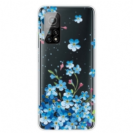 Deksel Til Xiaomi Mi 10T / 10T Pro Bukett Med Blå Blomster
