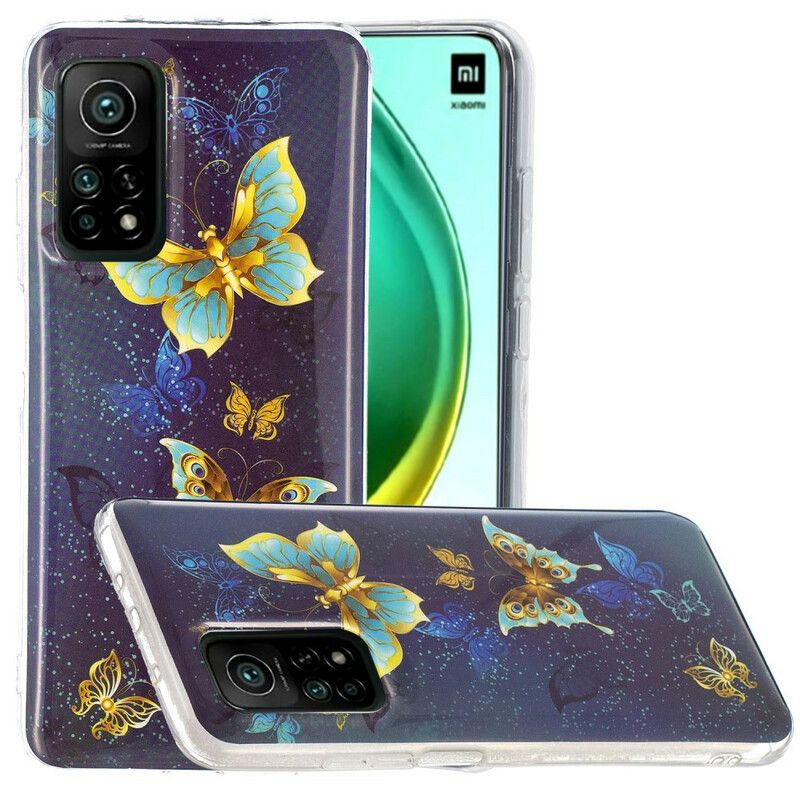 Deksel Til Xiaomi Mi 10T / 10T Pro Fluorescerende Sommerfuglserie
