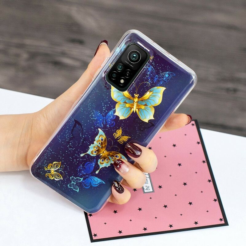 Deksel Til Xiaomi Mi 10T / 10T Pro Fluorescerende Sommerfuglserie