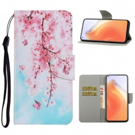 Folio Deksel Til Xiaomi Mi 10T / 10T Pro Med Kjede Røde Lemmer Med Stropp