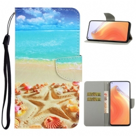 Folio Deksel Til Xiaomi Mi 10T / 10T Pro Med Kjede Thong Beach