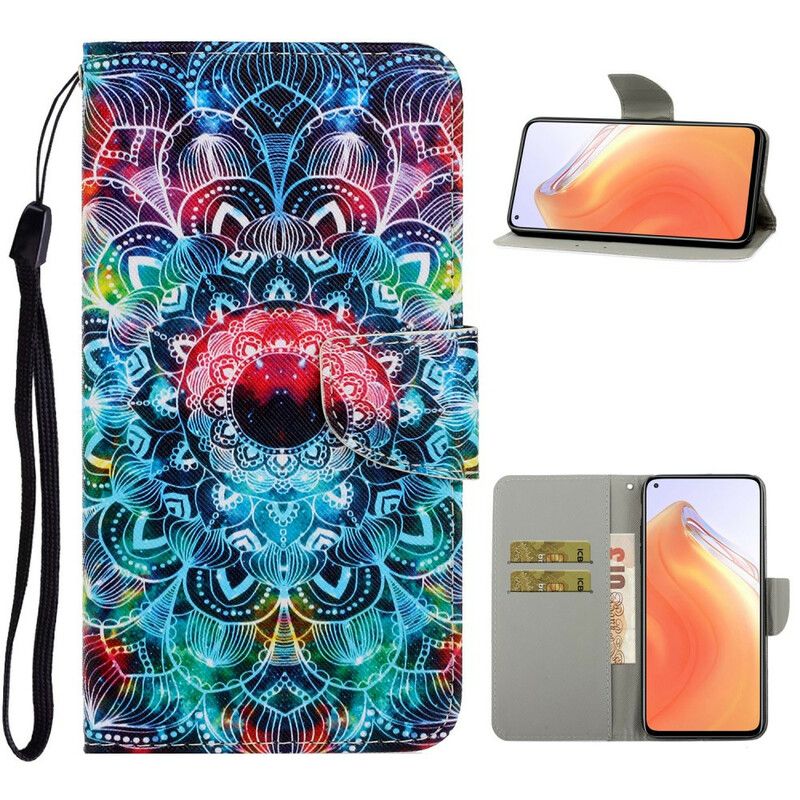 Lærdeksel Til Xiaomi Mi 10T / 10T Pro Med Kjede Flashy Strappy Mandala