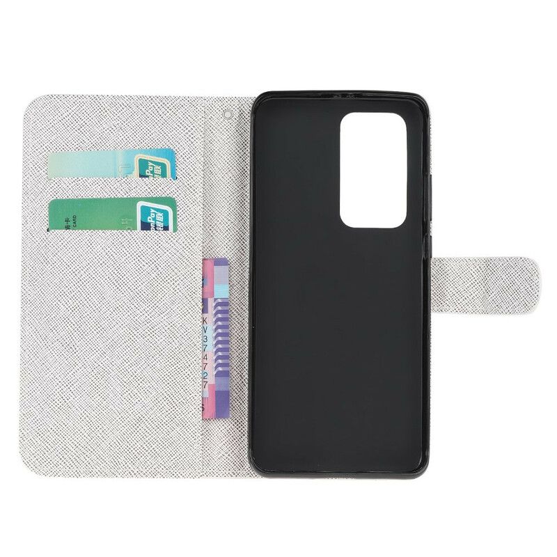 Lærdeksel Til Xiaomi Mi 10T / 10T Pro Med Kjede Lunar Strap Blomster