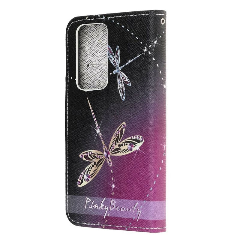 Lærdeksel Til Xiaomi Mi 10T / 10T Pro Med Kjede Thong Dragonflies