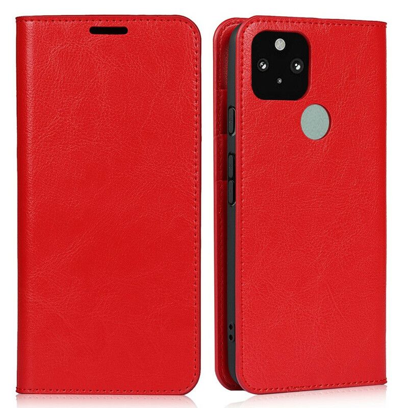 Beskyttelse Deksel Til Google Pixel 5A Folio Deksel Ekte Skinn