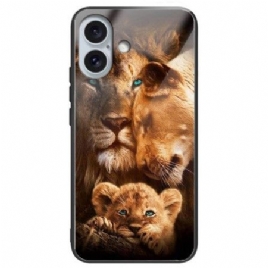 Deksel iPhone 16 Plus Lions Herdet Glass Beskyttelse Deksel
