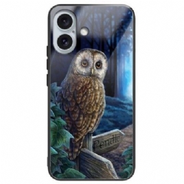 Deksel Til iPhone 16 Plus Ugle Herdet Glass