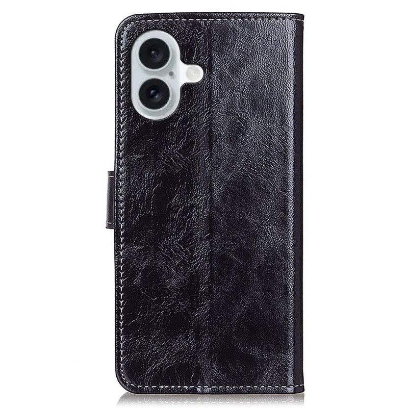Folio Deksel iPhone 16 Plus Skinnende Kunstskinn