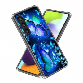 Deksel Samsung Galaxy S25 Plus 5g Blå Sommerfugler