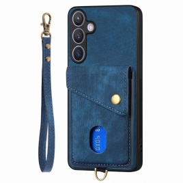 Deksel Samsung Galaxy S25 Plus 5g Multifunksjonell Semsket Skinn Effekt