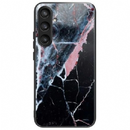 Deksel Samsung Galaxy S25 Plus 5g Svart Og Rosa Marmorert Herdet Glass