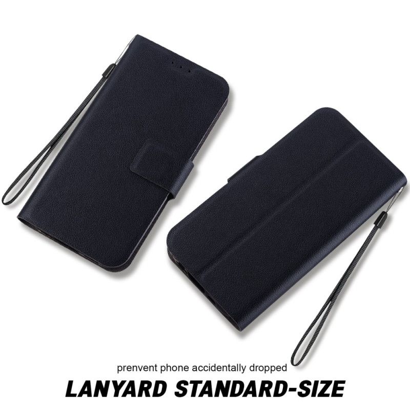 Folio Deksel Samsung Galaxy S25 Plus 5g Ensfarget Skinneffekt Med Stropp