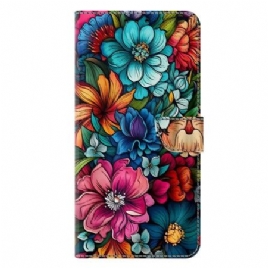 Folio Deksel Samsung Galaxy S25 Plus 5g Fargerike Blomster Beskyttelse Deksel