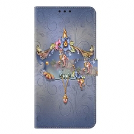 Folio Deksel Samsung Galaxy S25 Plus 5g Graverte Blomster