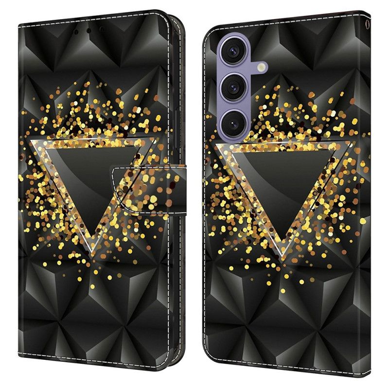 Folio Deksel Samsung Galaxy S25 Plus 5g Gulltrekant Beskyttelse Deksel