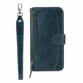 Folio Deksel Samsung Galaxy S25 Plus 5g Lomme Med Glidelås Og Skulderstropp Beskyttelse Deksel