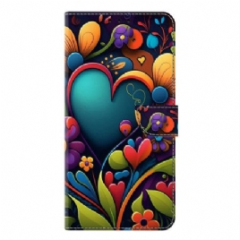 Folio Deksel Samsung Galaxy S25 Plus 5g Malt Hjerte Beskyttelse Deksel