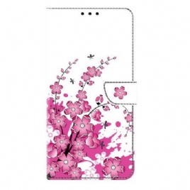 Folio Deksel Samsung Galaxy S25 Plus 5g Rosa Blomstermønster Beskyttelse Deksel