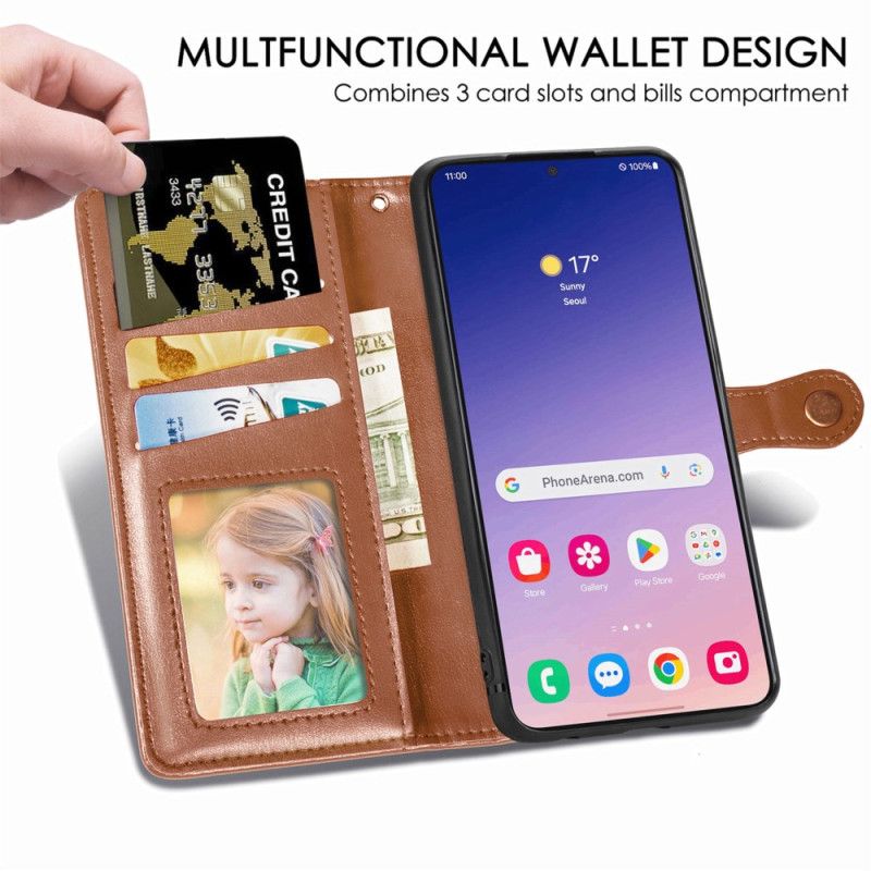 Folio Deksel Til Samsung Galaxy S25 Plus 5g Knappelukking