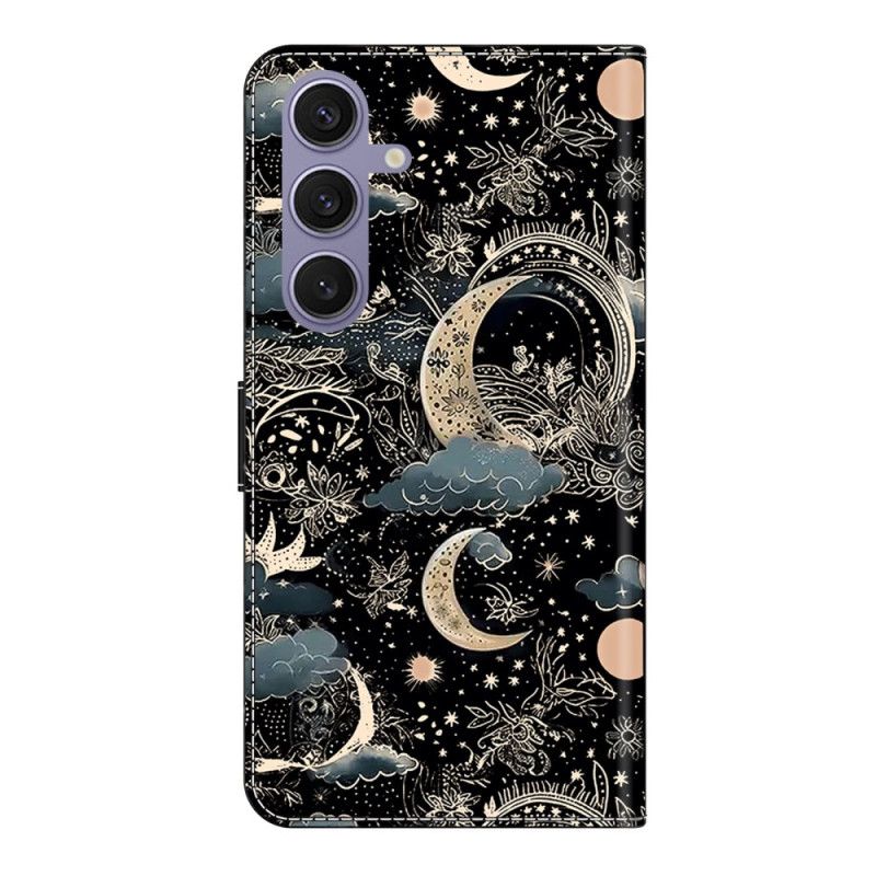 Lærdeksel Folio Deksel Samsung Galaxy S25 Plus 5g Månemønster