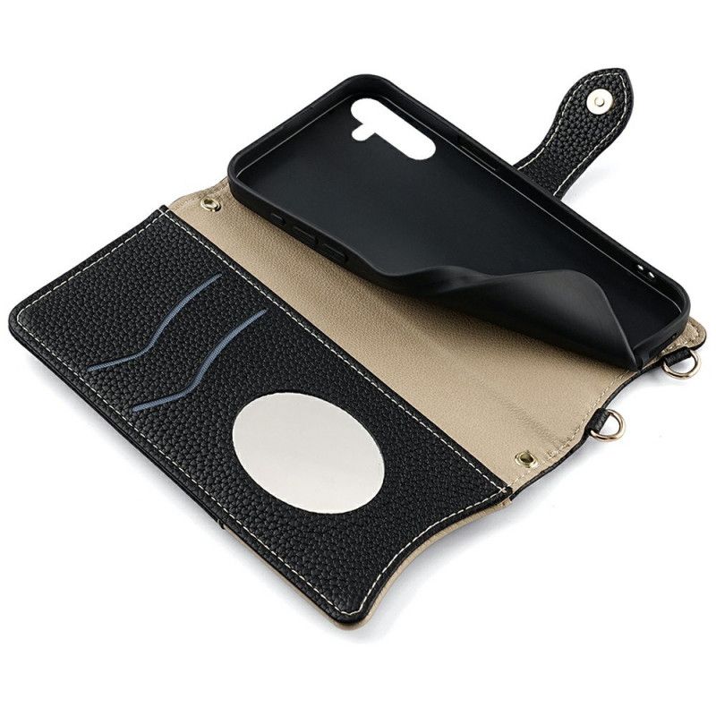 Lærdeksel Folio Deksel Samsung Galaxy S25 Plus 5g Mobildeksel Lommebok Med Kjede