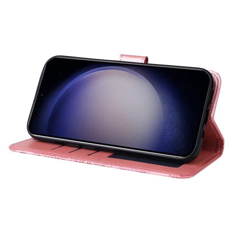 Lærdeksel Folio Deksel Samsung Galaxy S25 Plus 5g Mobildeksel Solsikkemønster