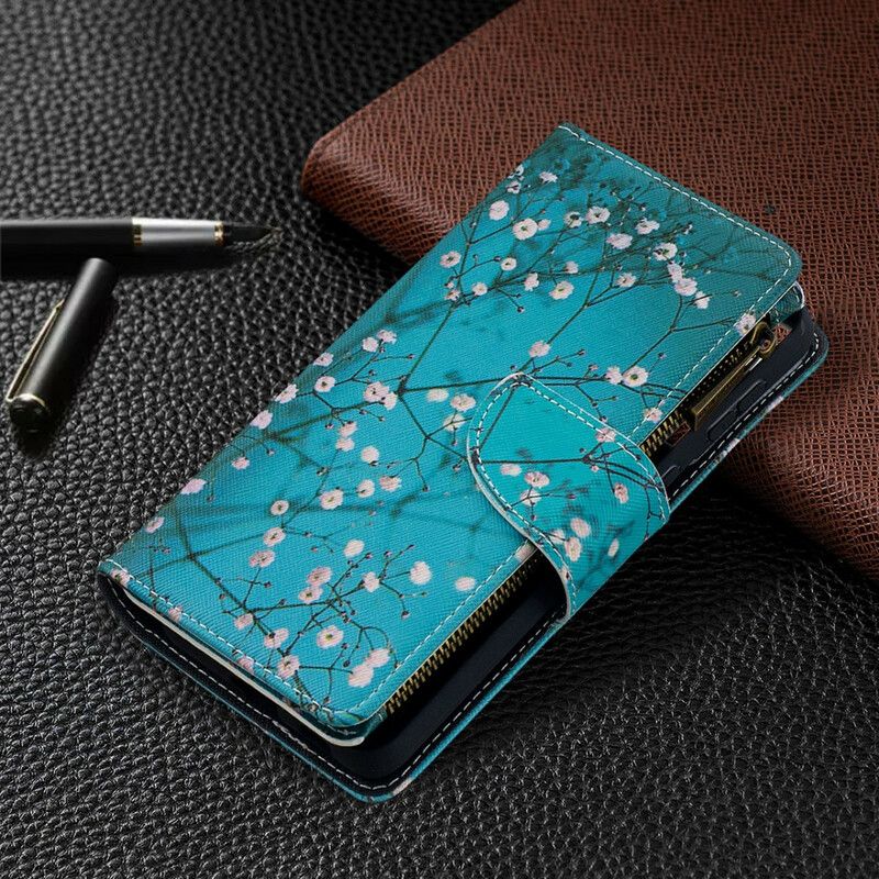 Folio Deksel Til Samsung Galaxy S21 Plus 5G Lomme Med Glidelås I Tre