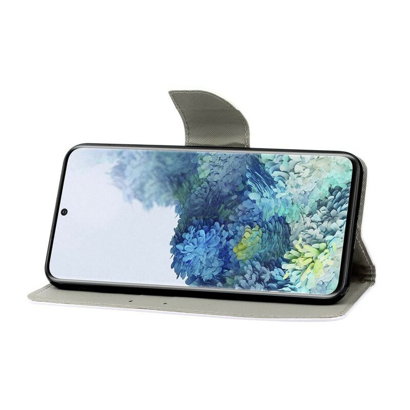 Folio Deksel Til Samsung Galaxy S21 Plus 5G Med Kjede Ikke Rør Meg Strappy Cat