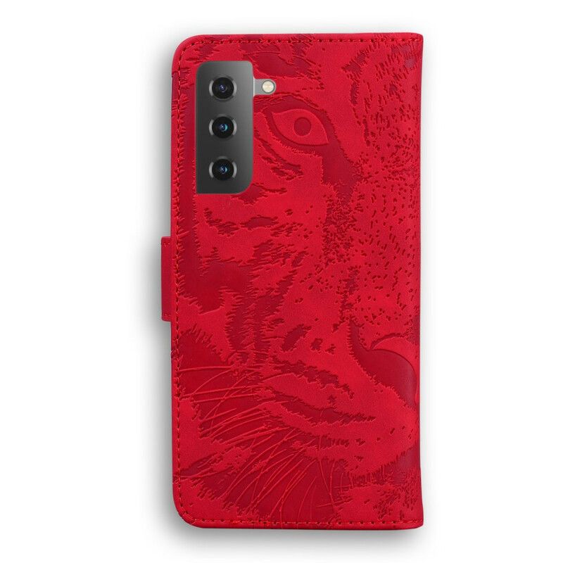 Folio Deksel Til Samsung Galaxy S21 Plus 5G Tigeransiktstrykk
