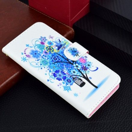 Folio Deksel Til Huawei Y5 2018 Blomstrende Blått Tre