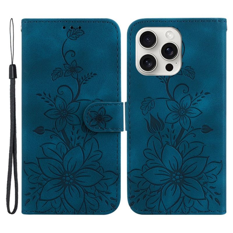 Folio Deksel Til iPhone 16 Pro Blomster