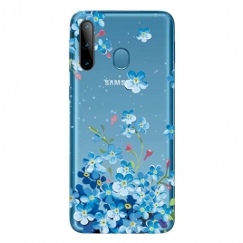 Deksel Til Samsung Galaxy M11 Blå Blomster