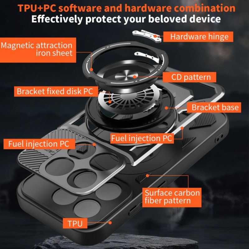 Deksel Til Xiaomi 17 Magnetisk Med Roterende Stativ