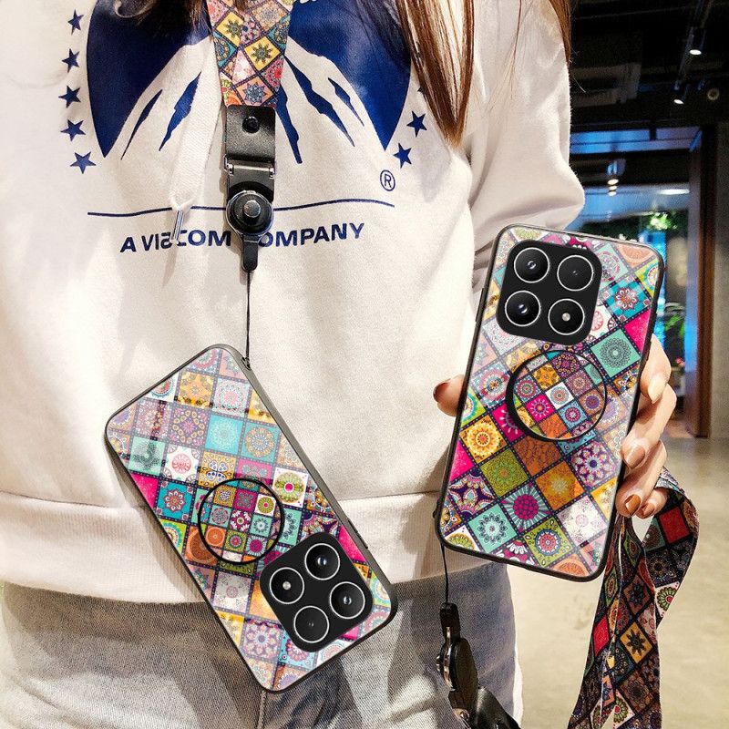 Deksel Xiaomi 17 Lappemønster I Stativ Med Stropp