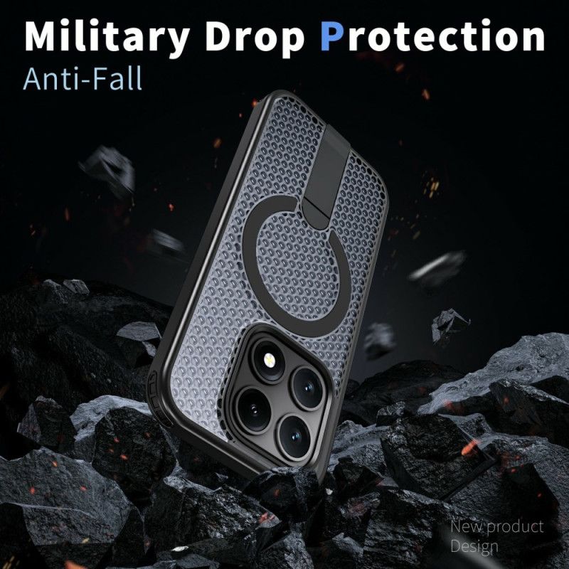 Deksel Xiaomi 17 Mobildeksel Magnetisk Rutenetttekstur Med Stativ