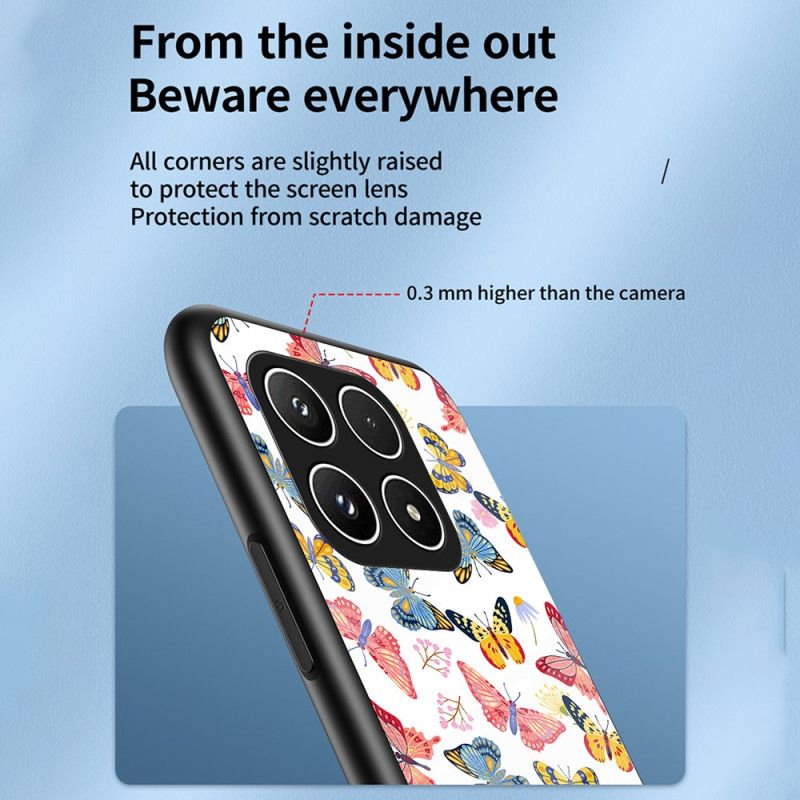 Deksel Xiaomi 17 Sommerfuglmønster I Herdet Glass