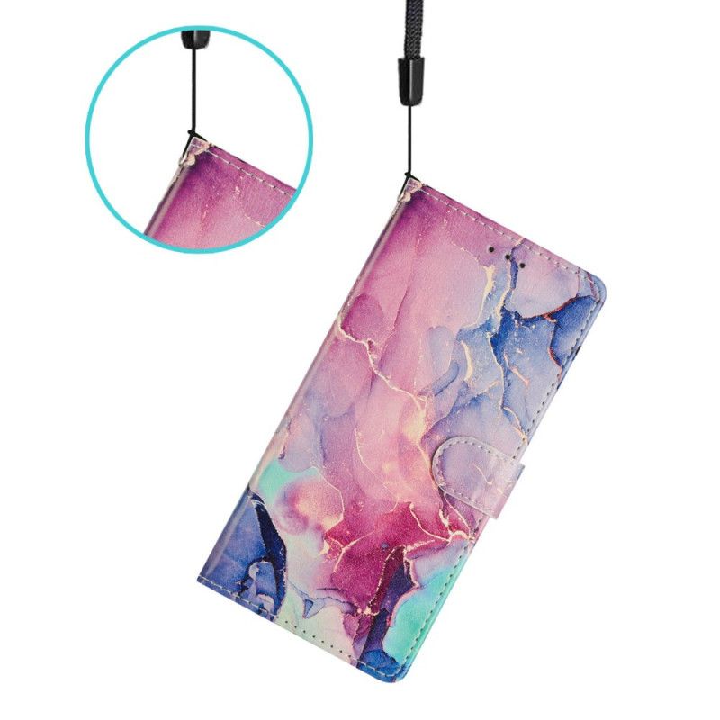 Folio Deksel Til Xiaomi 17 Grønn Og Rosa Marmor