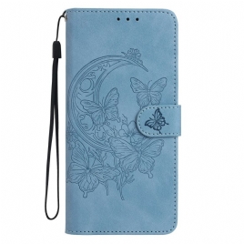 Folio Deksel Til Xiaomi 17 Sommerfuglflukt Semsket Skinn-effekt