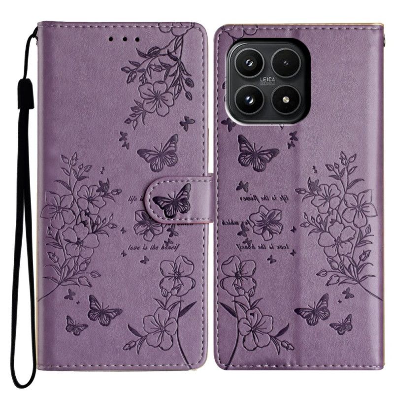 Folio Deksel Xiaomi 17 Blomstertrykk Beskyttelse Deksel