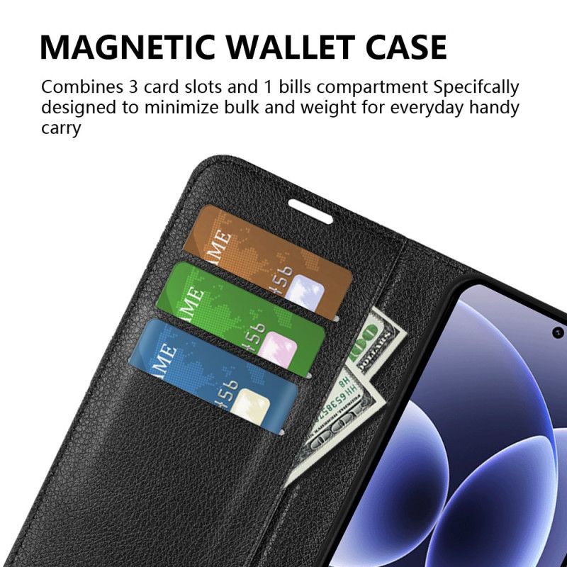 Folio Deksel Xiaomi 17 Klassisk Litchi-imitasjonsskinn