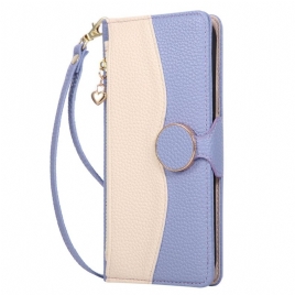 Folio Deksel Xiaomi 17 Tofarget Lommebok Med Håndleddsstropp Beskyttelse Deksel