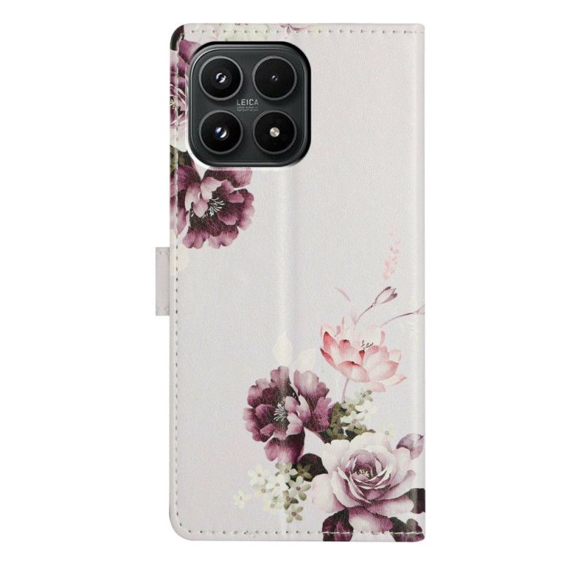 Lærdeksel Folio Deksel Xiaomi 17 Blomstermotiv