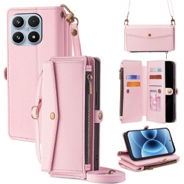 Lærdeksel Folio Deksel Xiaomi 17 Lommebok Med Skulderstropp Og Snor