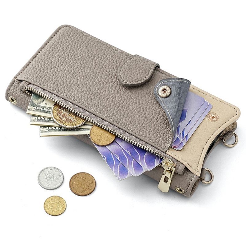 Lærdeksel Folio Deksel Xiaomi 17 Skulderstropp Med Speil Og Kjede