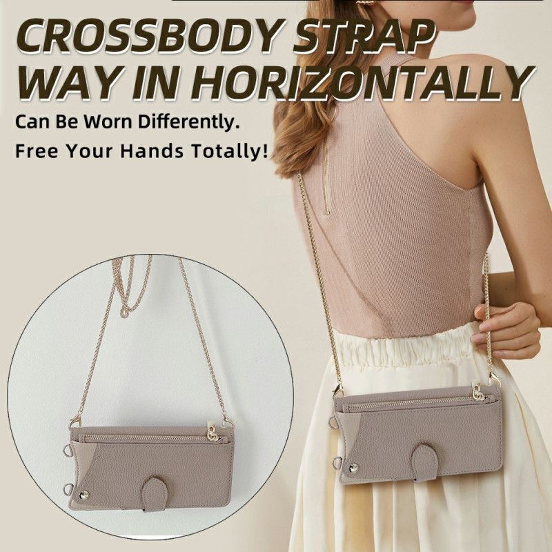 Lærdeksel Folio Deksel Xiaomi 17 Skulderstropp Med Speil Og Kjede