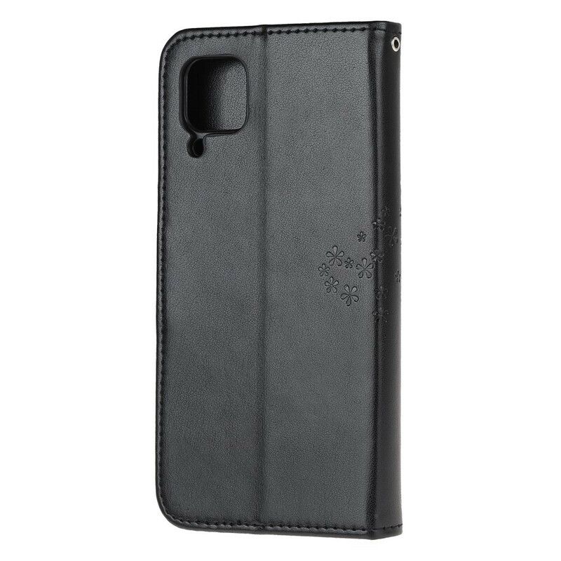 Lærdeksel Til Huawei P40 Lite Med Kjede Tre Og Ugler