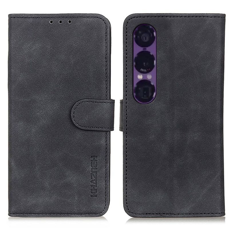 Folio Deksel Sony Xperia 1 Vii Vintage Skinneffekt Khazneh